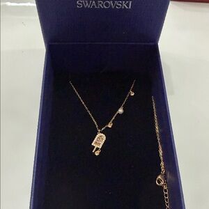 Swarovski Gold Necklace with Pearl and Crystal Charms